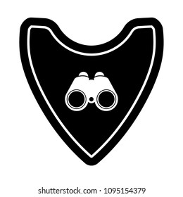 binoculars and shield vector icon
