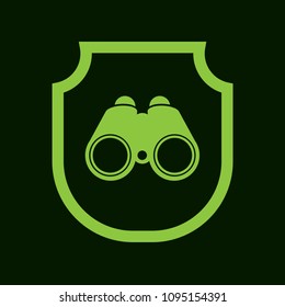 binoculars and shield vector icon