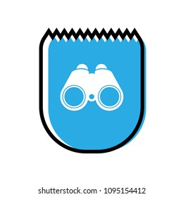 binoculars and shield vector icon