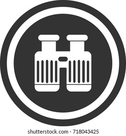Binoculars sign ,dark round icon,