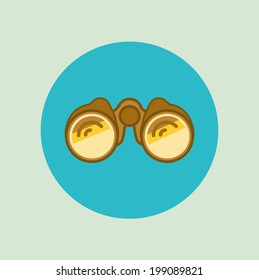binoculars sign flat icon design