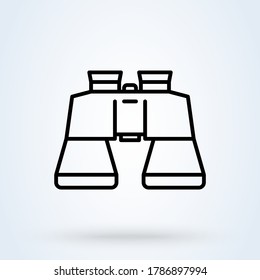 Signo de binoculares. ilustración de diseño de iconos simple y moderno.