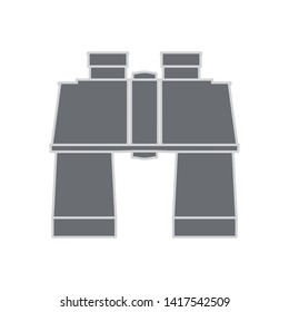  Binoculars. Silhouette Icon monochrome. Graphic vector illustration isolated on white background.
