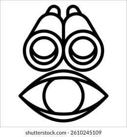 Binoculars Simple Vector Icon Collection
