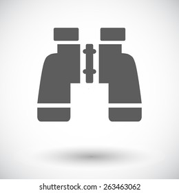 Binoculars. Single flat icon on white background. Vector illustration.