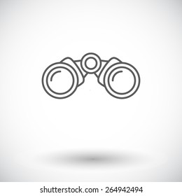 Binoculars. Single flat icon on white background. Vector illustration.