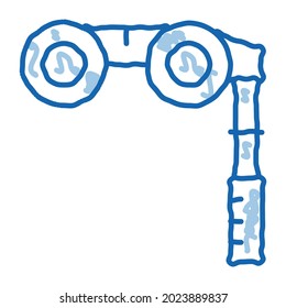 Binoculars sketch icon vector. Hand drawn blue doodle line art Binoculars Sign. isolated symbol illustration