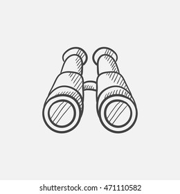 Binoculars sketch icon for web, mobile and infographics. Hand drawn vector isolated icon.