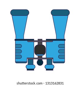 binoculars spy device symbol blue lines