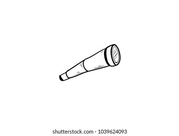 binoculars telescope doodle icon vector 