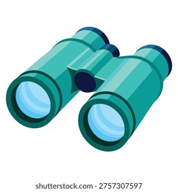 Binoculars telescopes for viewing distant object vector illustration in flat color template design suitable for travel wildlife watching and discovery themes