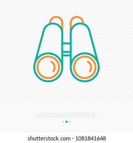Binoculars thin line icon. Modern vector illustration.