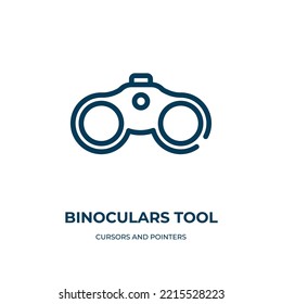 Binoculars tool icon. Linear vector illustration from cursors and pointers collection. Outline binoculars tool icon vector. Thin line symbol for use on web and mobile apps, logo, print media.