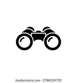 Binoculars with two circles and bridge, viewing tool icon, black filled