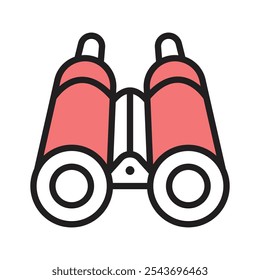 Binóculos usados para visualizar objetos distantes, muitas vezes para exploração ou observação
