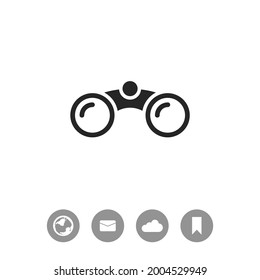 Binoculars vector black simple icon