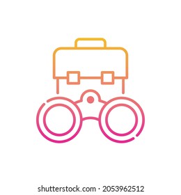 Ilustración de estilo de icono de gradiente vectorial binoculares. archivo EPS 10