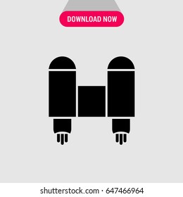 Binoculars Vector Icon, The black shape of look-see symbol. Simple, modern flat vector illustration for mobile app, website or desktop app 