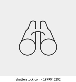  Signo de ilustración de icono de vectores binoculares 