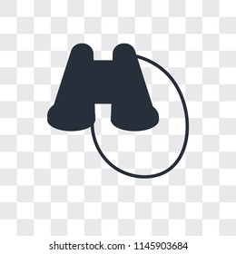 Binoculars vector icon isolated on transparent background, Binoculars logo concept