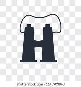 Binoculars vector icon isolated on transparent background, Binoculars logo concept