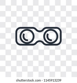 Binoculars vector icon isolated on transparent background, Binoculars logo concept