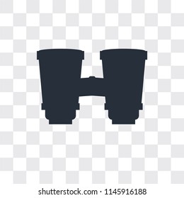 Binoculars vector icon isolated on transparent background, Binoculars logo concept