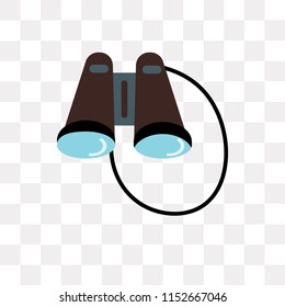 Binoculars vector icon isolated on transparent background, Binoculars logo concept