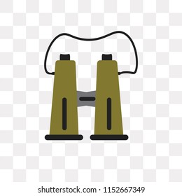 Binoculars vector icon isolated on transparent background, Binoculars logo concept
