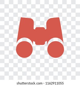 Binoculars vector icon isolated on transparent background, Binoculars logo concept