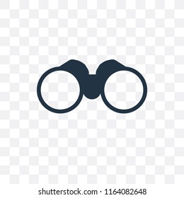 Binoculars vector icon isolated on transparent background, Binoculars logo concept