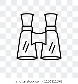Binoculars vector icon isolated on transparent background, Binoculars logo concept