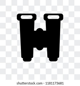 Binoculars vector icon isolated on transparent background, Binoculars logo concept