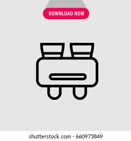 Binoculars vector icon, A pair of tubes with glass lenses symbol. Simple, modern flat vector illustration for mobile app, website or desktop app 
