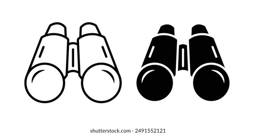 binoculars vector icon set in black color.
