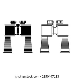 Binoculars vector icon set. intelligence service illustration sign collection. ammunition symbol or logo.