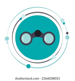 Icono gráfico de ilustraciones vectoriales binoculares