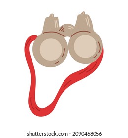 Binoculars. Vector illustration isolated on white background, flat style.