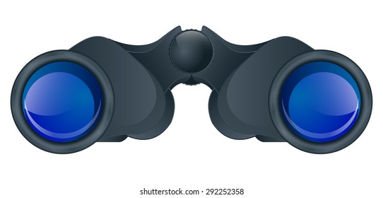 Binoculars .Vector Illustration isolated on white background.