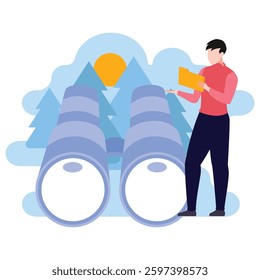 Binoculars Vector illustration Vector Illustration Which can easily modify or edit

