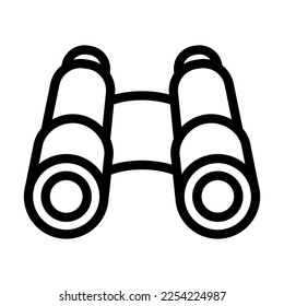 Diseño de iconos de línea de vectores de binoculares