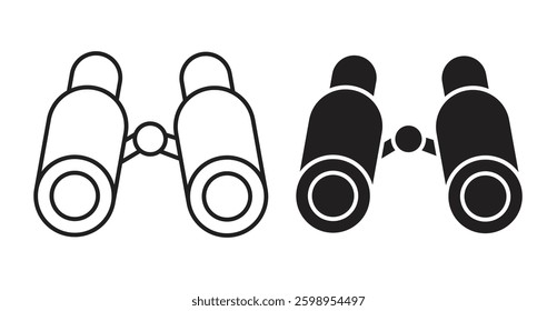 Binoculars vector line icon illustration collection.