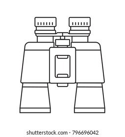 Binoculars. Vector linear illustration.