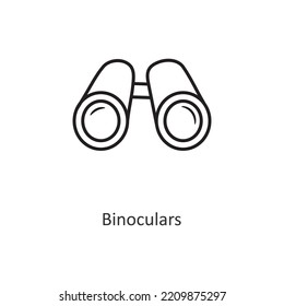 Binoculars Vector outline Icon Design illustration. Travel Symbol on White background EPS 10 File