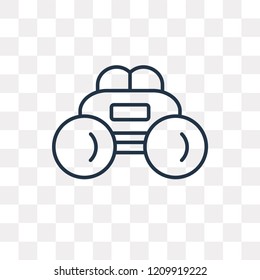 Binoculars vector outline icon isolated on transparent background, high quality linear Binoculars transparency concept can be used web and mobile