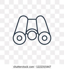 Binoculars vector outline icon isolated on transparent background, high quality linear Binoculars transparency concept can be used web and mobile
