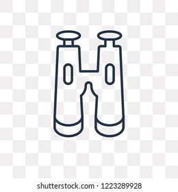 Binoculars vector outline icon isolated on transparent background, high quality linear Binoculars transparency concept can be used web and mobile