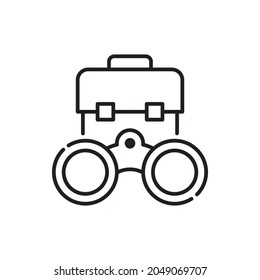 Binoculars vector outline icon style illustration. EPS 10 file