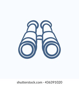 Icono de esbozo de vectores binoculares aislado en el fondo. Icono de Binoculares dibujados a mano. Icono de esbozo de binoculares para infografía, sitio web o aplicación.