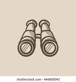 Binoculars vector sketch icon isolated on background. Hand drawn Binoculars icon. Binoculars sketch icon for infographic, website or app.